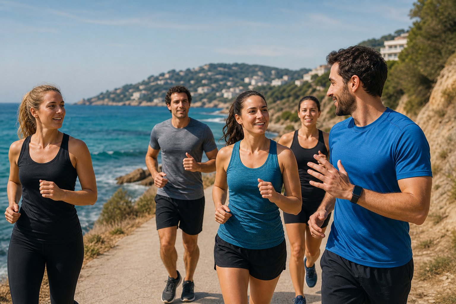 Beginner coastal jogging group