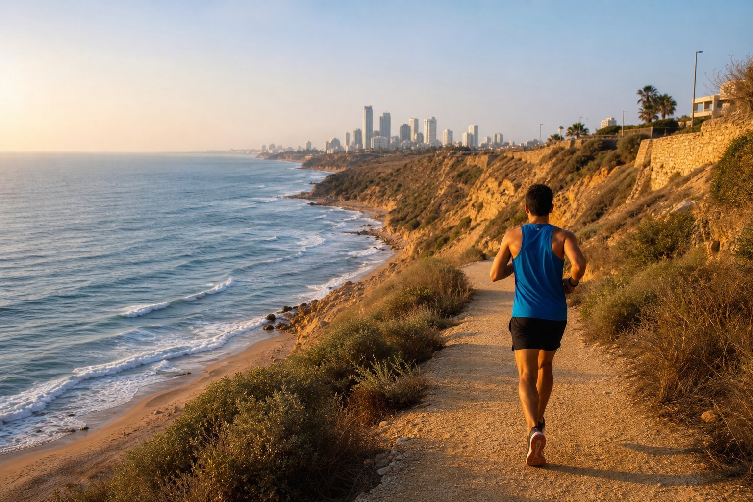Scenic Mediterranean coastal running route